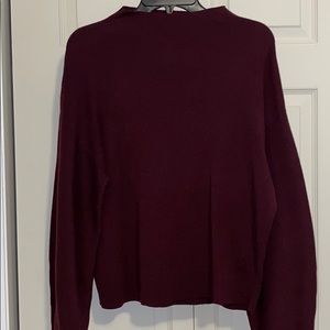 H&M Burgundy Balloon Sleeve Sweater